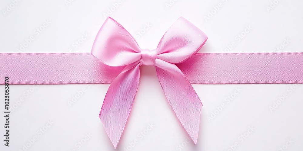 Pink ribbon with a bow tie accessories decoration. Pink ribbon with a bow tie accessories decoration.