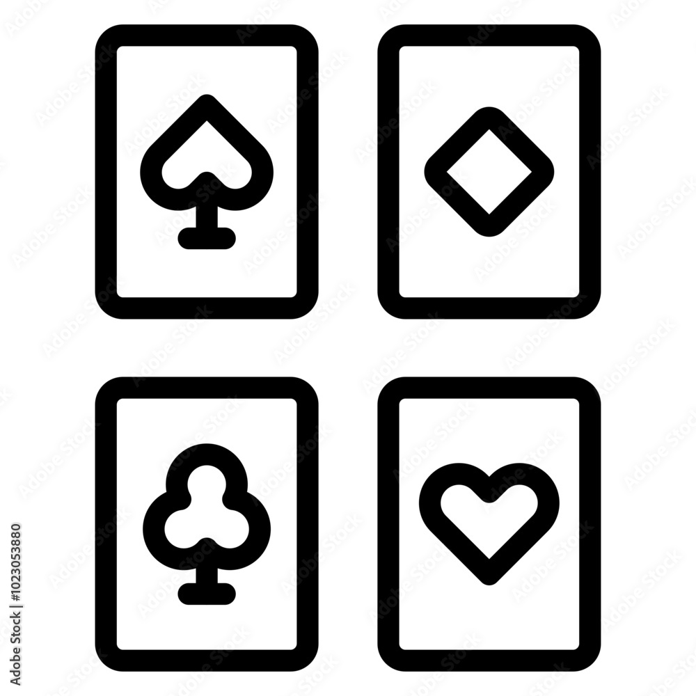 Card Suit Symbols Vector Design Icon Style Card Suit Symbols Vector Design Icon Style