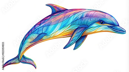 A beautifully crafted hand-drawn dolphin outline in minimalist style, ideal for creative illustrations and designs, radiating elegance and simplicity, inspiring artistic expression. photo