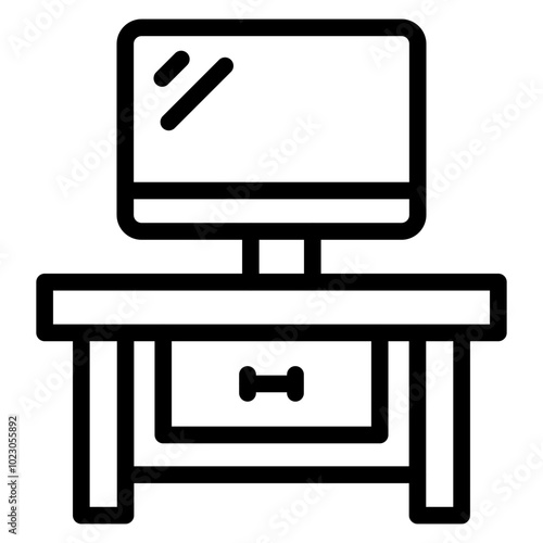 TV Stand Vector Design Icon Style