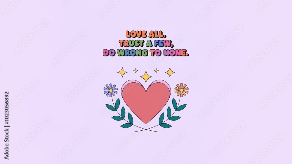 Colorful Heart with Inspirational Quote Design Colorful Heart with Inspirational Quote Design