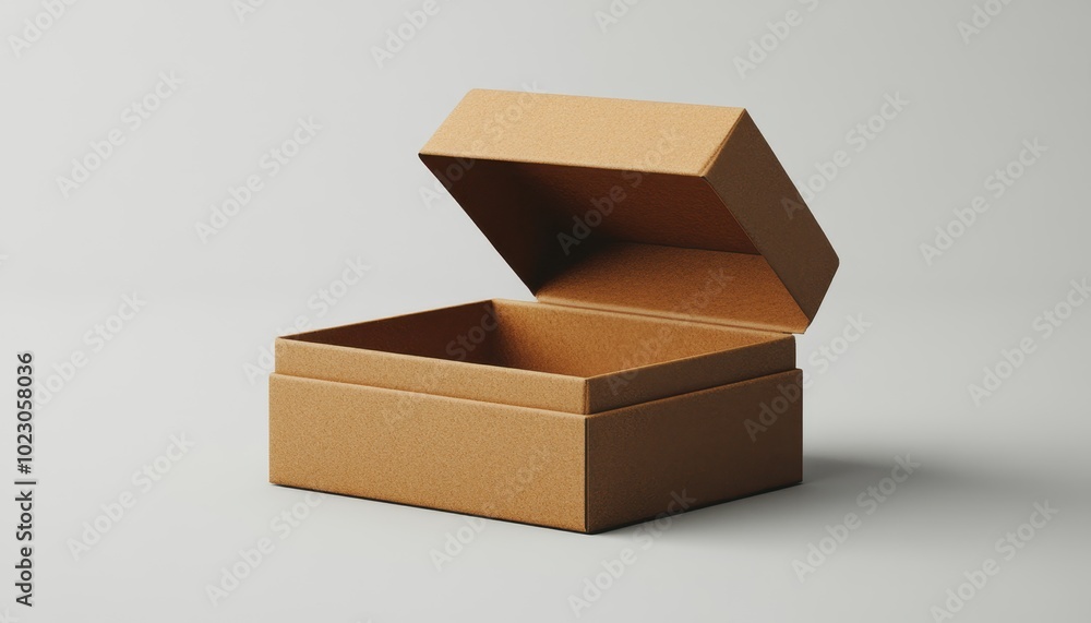 Versatile paper box mockup with an open lid for diverse design and packaging ideas