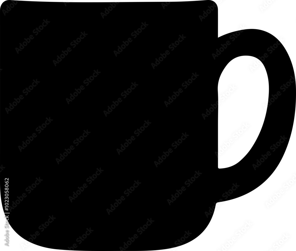 Simple Vector Design of a Coffee Mug Silhouette Simple Vector Design of a Coffee Mug Silhouette