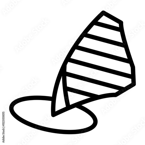 Windsurfing Board Vector Design Icon Style