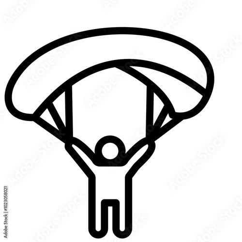 Paragliding Wing Vector Design Icon Style