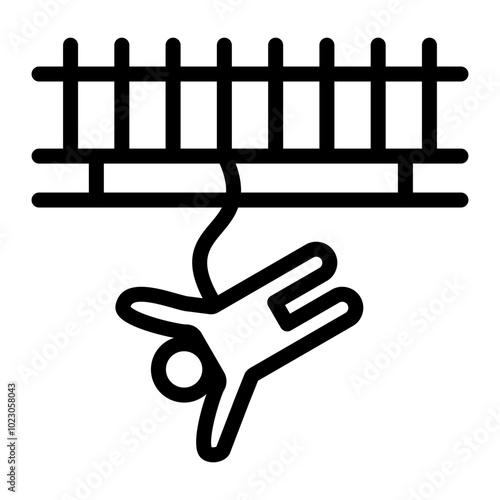 Bungee Jumping Cord Vector Design Icon Style