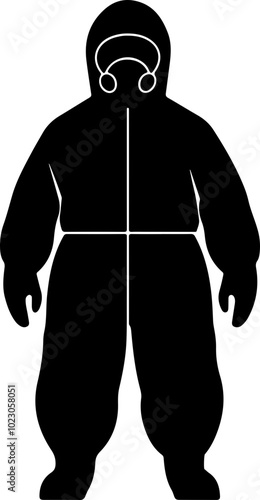 Vector Silhouette of Hazardous Material Suit