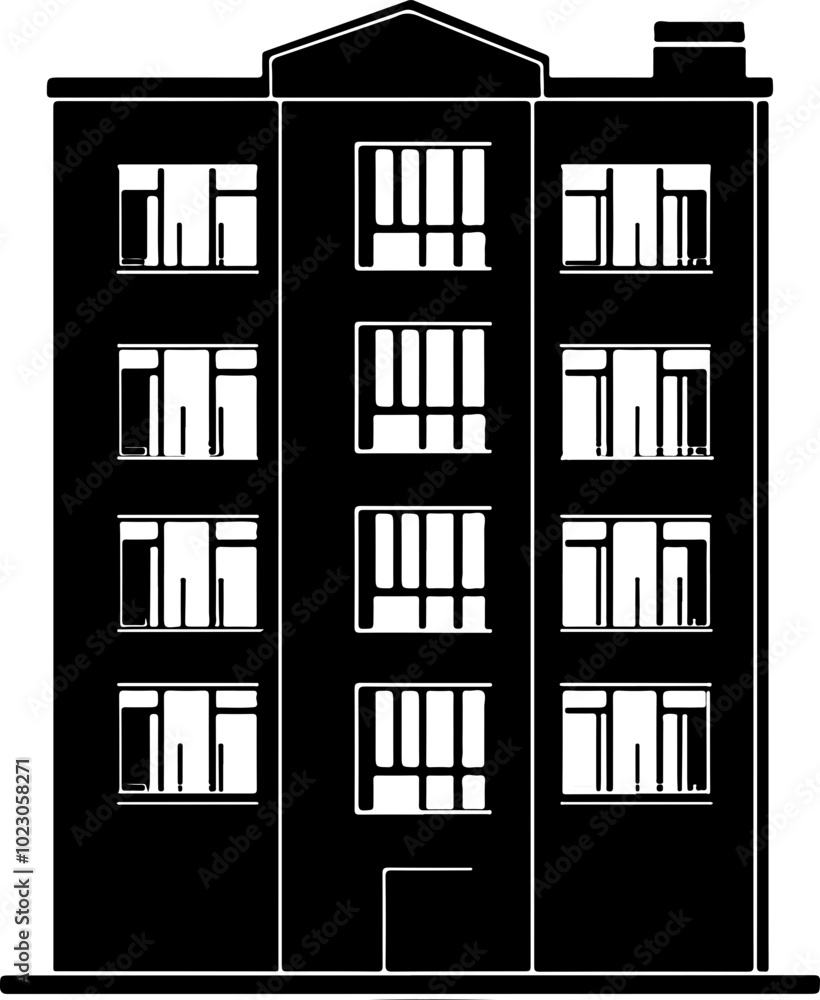Simple Vector Illustration of a Modern Building Simple Vector Illustration of a Modern Building