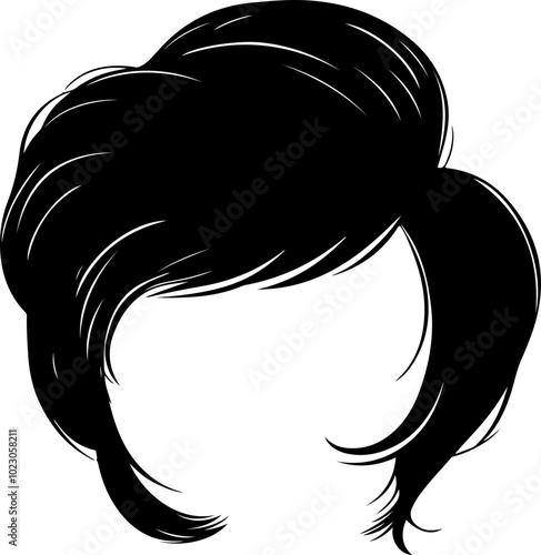 Stylish Vector Illustration of a Hairdo Silhouette