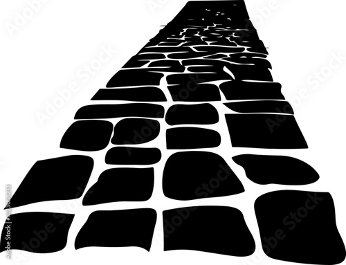 Vector Illustration of a Cobblestone Pathway Design