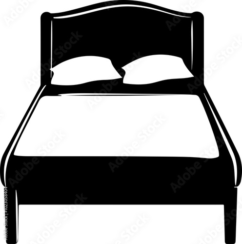 Stylized Vector Illustration of a Bed