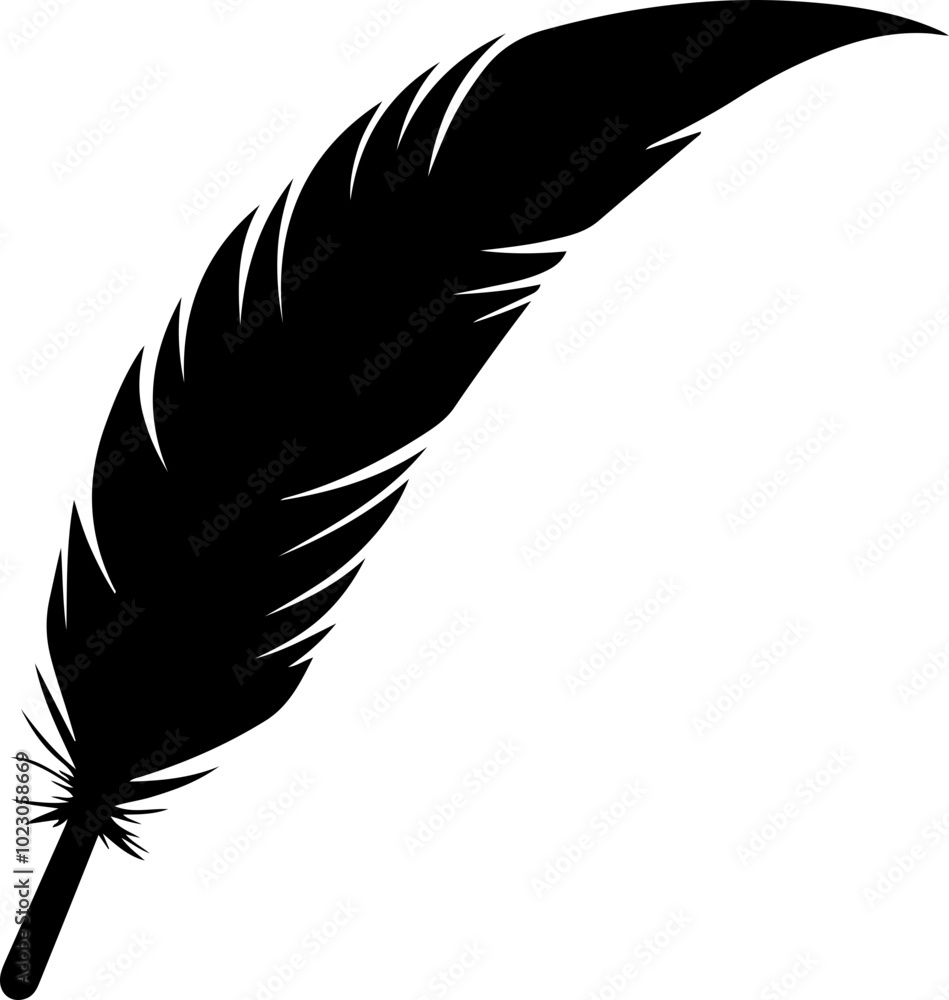 Elegant Black Quill Pen Vector Illustration Elegant Black Quill Pen Vector Illustration