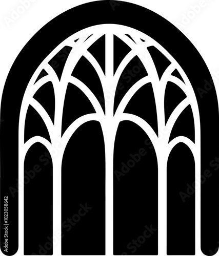 Elegant Vector Gothic Arch Design with Intricate Details