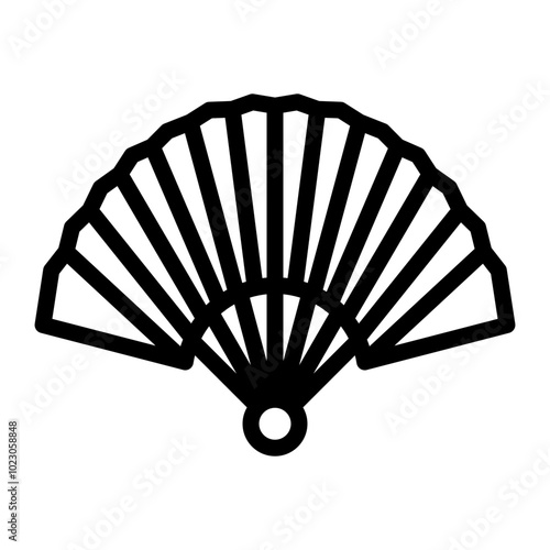 Tai Chi Fan Vector Design Icon Style