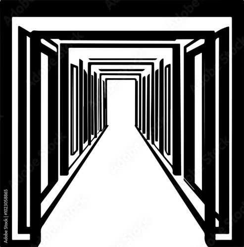 Minimalist Vector Design of an Endless Corridor