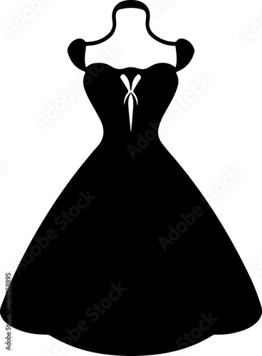 Elegant Vector Silhouette of a Classic Dress Design