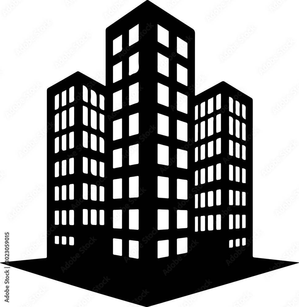Stylized Vector Image of Skyscrapers in Black Stylized Vector Image of Skyscrapers in Black