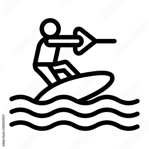 Wakeboarding Vector Design Icon Style