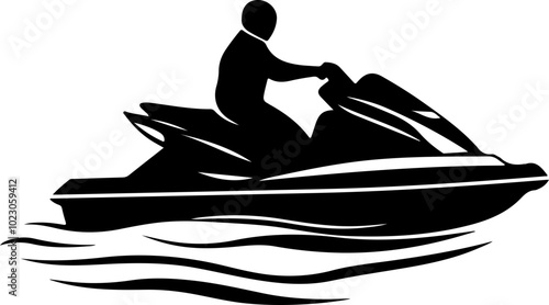 Vector Illustration of a Jet Ski in Motion