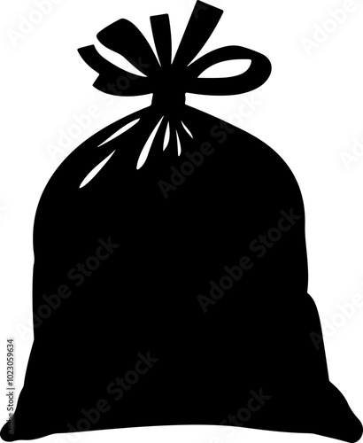 Silhouette of a Tied Garbage Bag Vector Illustration