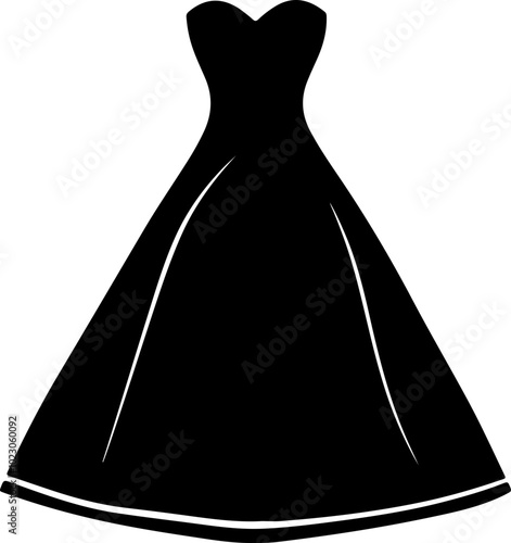 Elegant Black Dress Vector Illustration