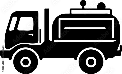 Vector Black Water Tank Truck Illustration