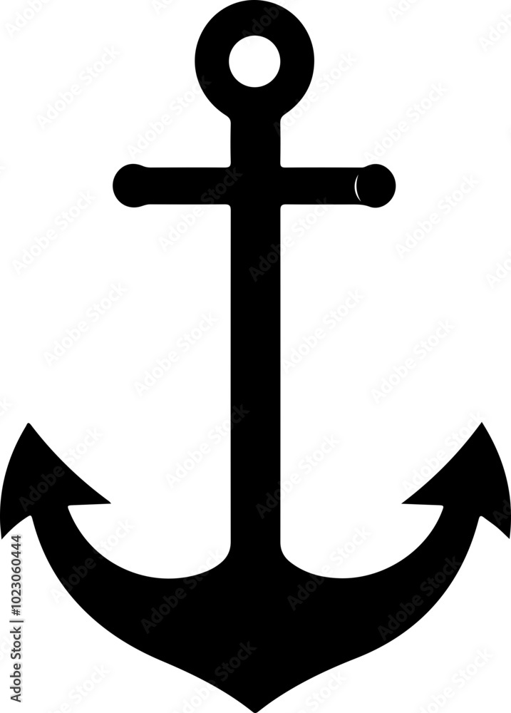 Minimalist Black Vector Anchor Design Minimalist Black Vector Anchor Design