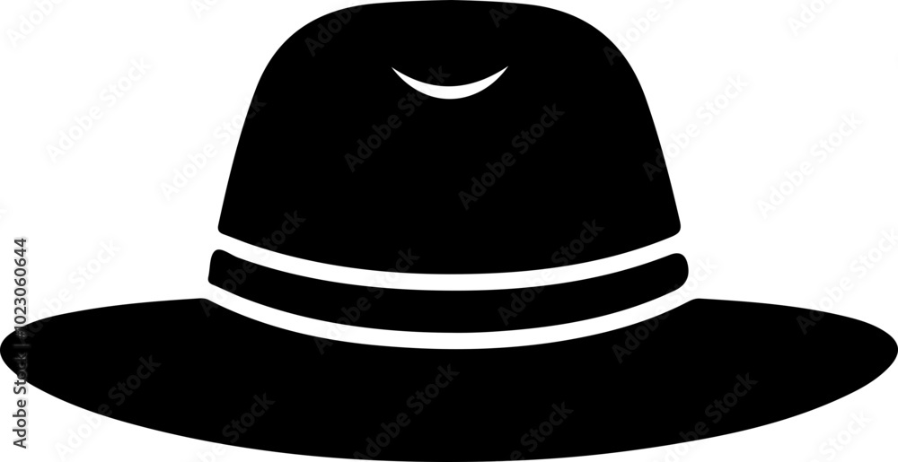 Minimalist Vector of a Wide-Brimmed Hat Minimalist Vector of a Wide-Brimmed Hat