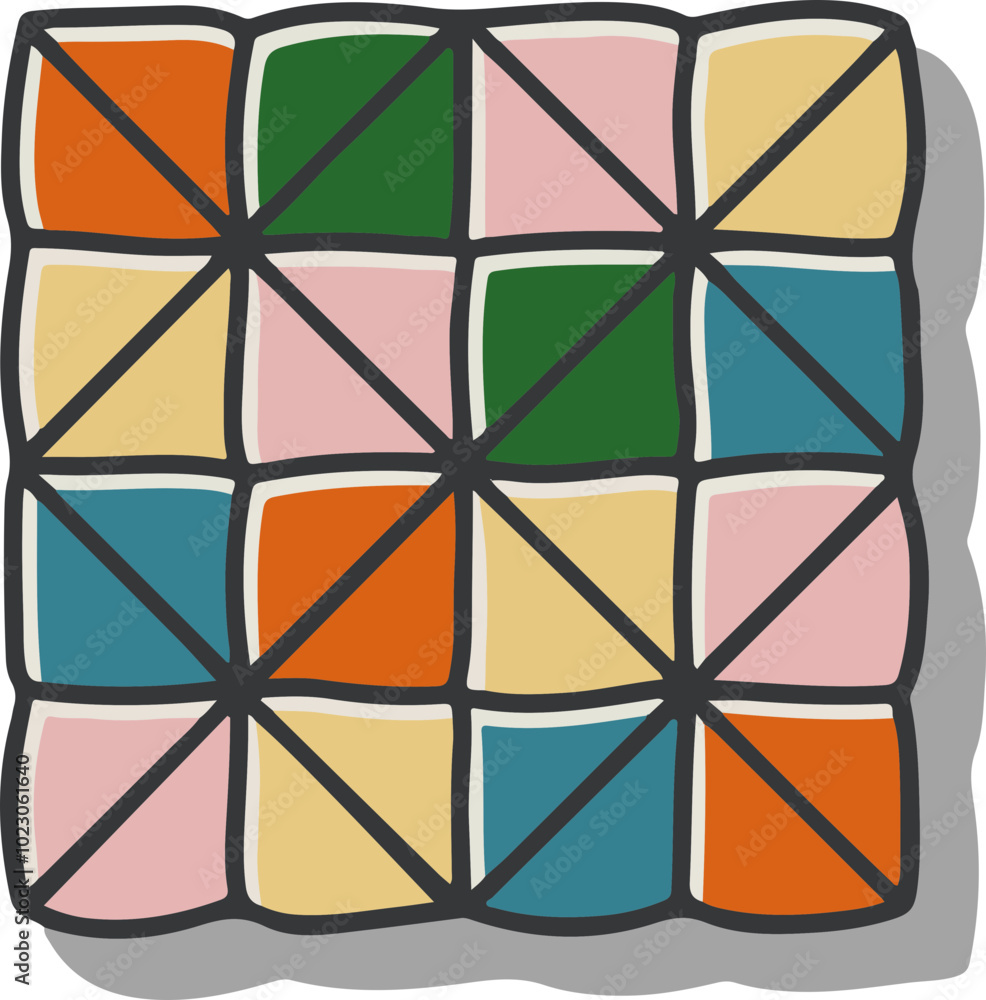 Fototapeta premium Colorful Geometric Pattern with Distinctive Shapes