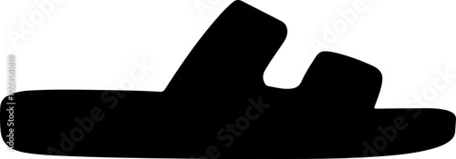 Vector Illustration of a Stylish Black Slide Sandal