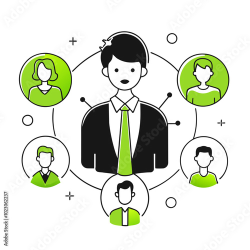 modern socialization business illustration man