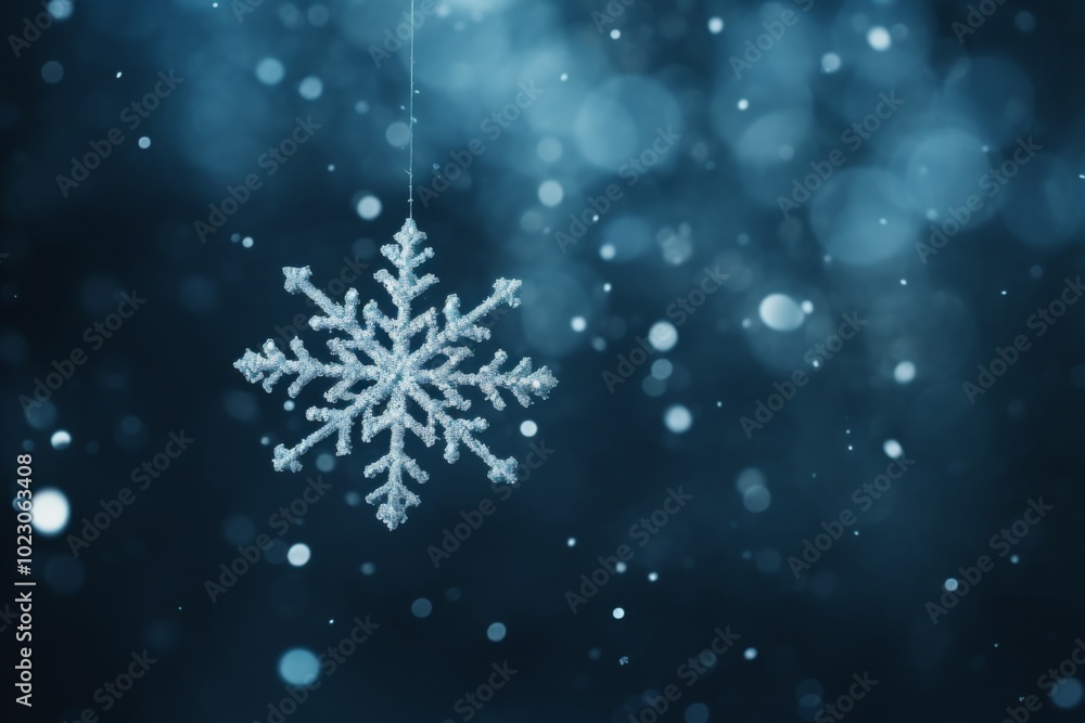 Winter snowflake line background Winter snowflake line background
