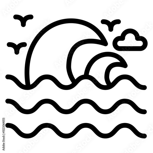 Tidal Wave Vector Design Icon Style