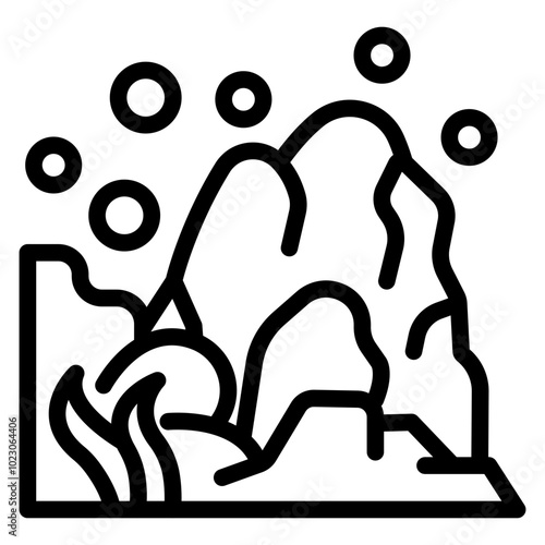 Underwater Cave Vector Design Icon Style