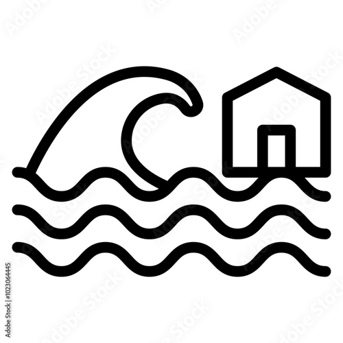 Tsunami Warning Vector Design Icon Style