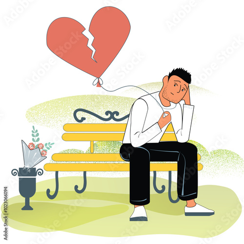 A sad and disappointed man with a broken heart.