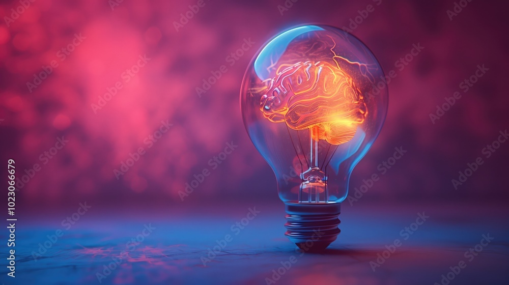minimal incandescent light bulb, half of the bulb is human brain texture, mini lightning coming from bottom of bulb, minimal incandescent light bulb, half of the bulb is human brain texture, mini lightning coming from bottom of bulb,