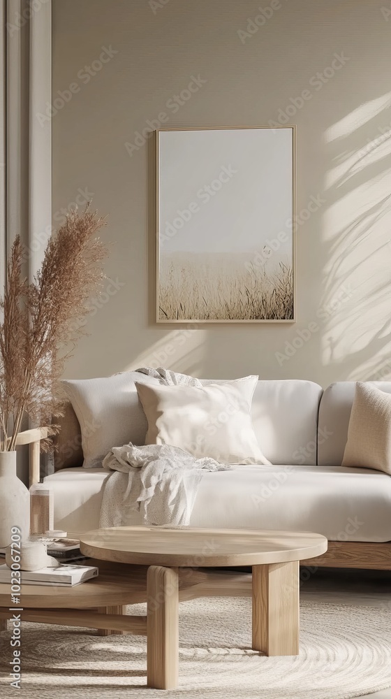Fototapeta premium Mock up interior wall art