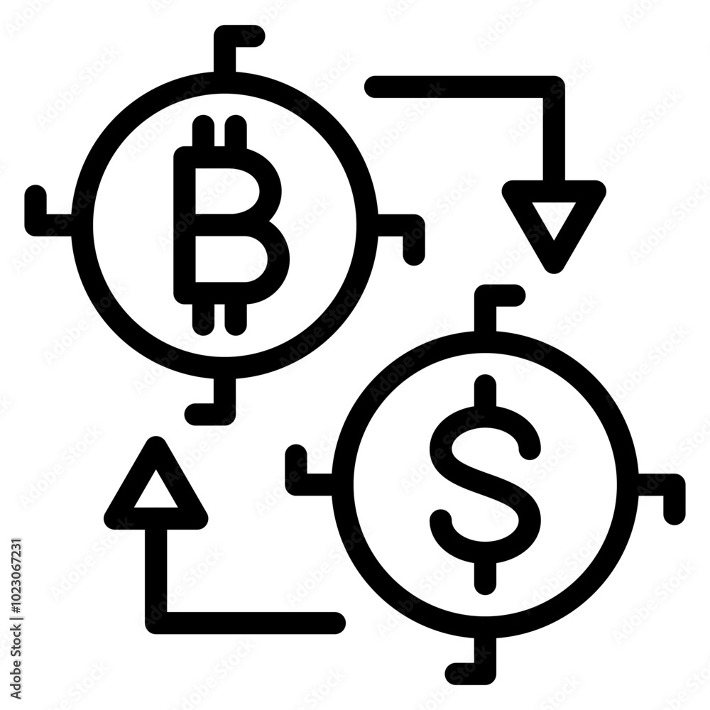 Digital Currency Exchange Vector Design Icon Style Digital Currency Exchange Vector Design Icon Style