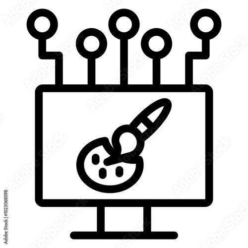 Digital Artwork Vector Design Icon Style