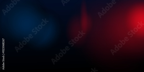  red and blue blurred light on a black background, lights at night in the fog