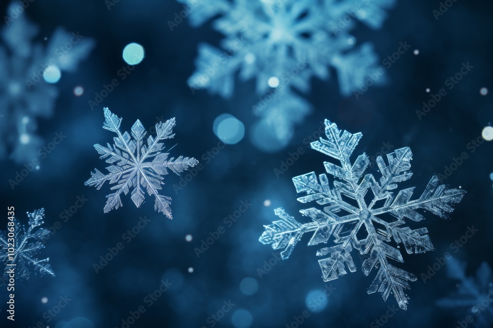 Winter snowflake line background Winter snowflake line background