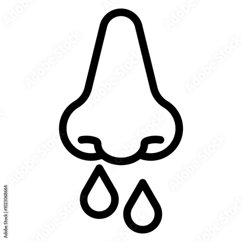 Runny Nose Vector Design Icon Style