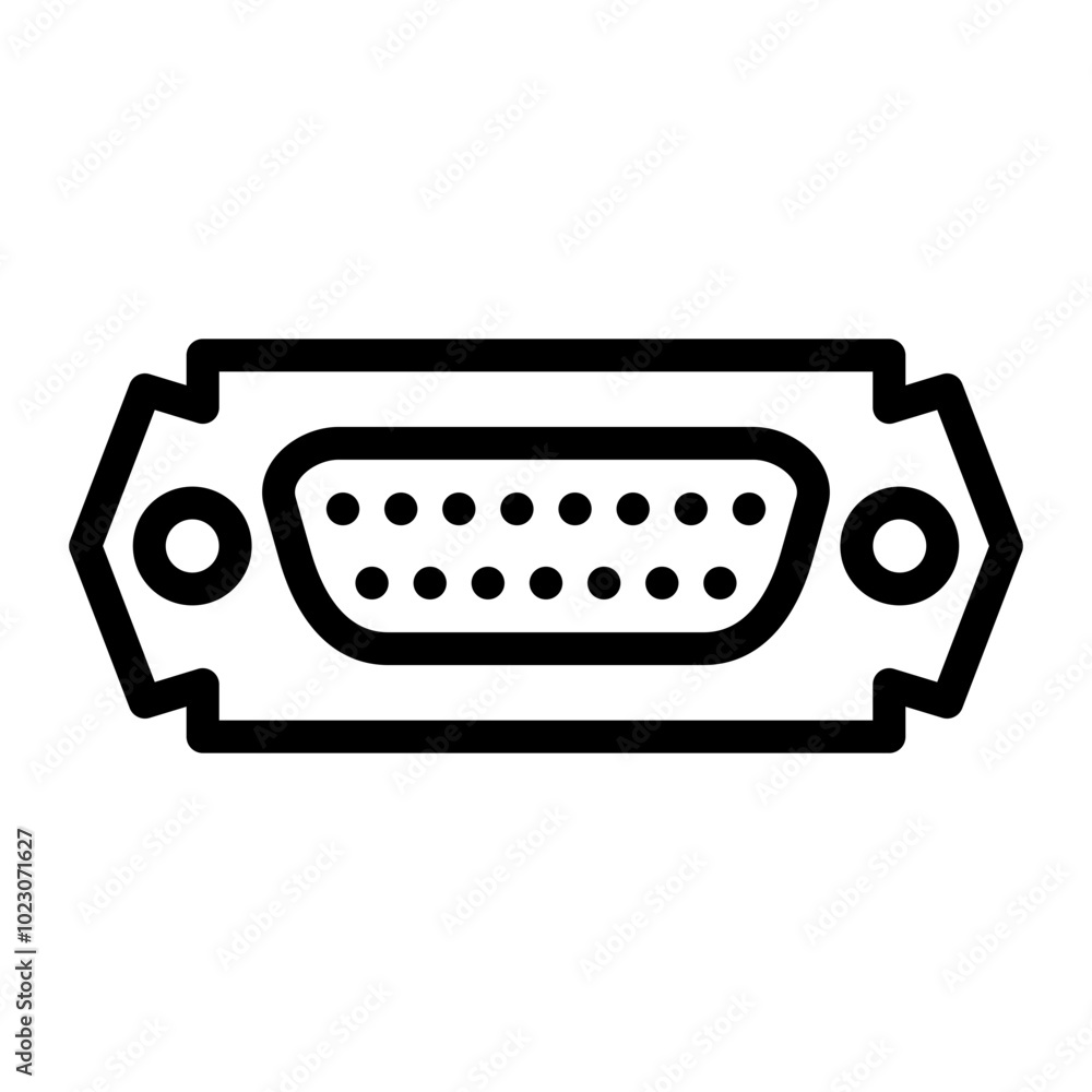 Fototapeta premium D-sub Connector Vector Design Icon Style