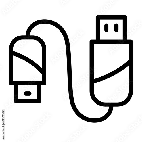Micro USB Cable Vector Design Icon Style