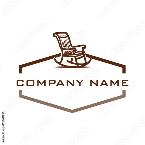 rocking chair icon logo design template