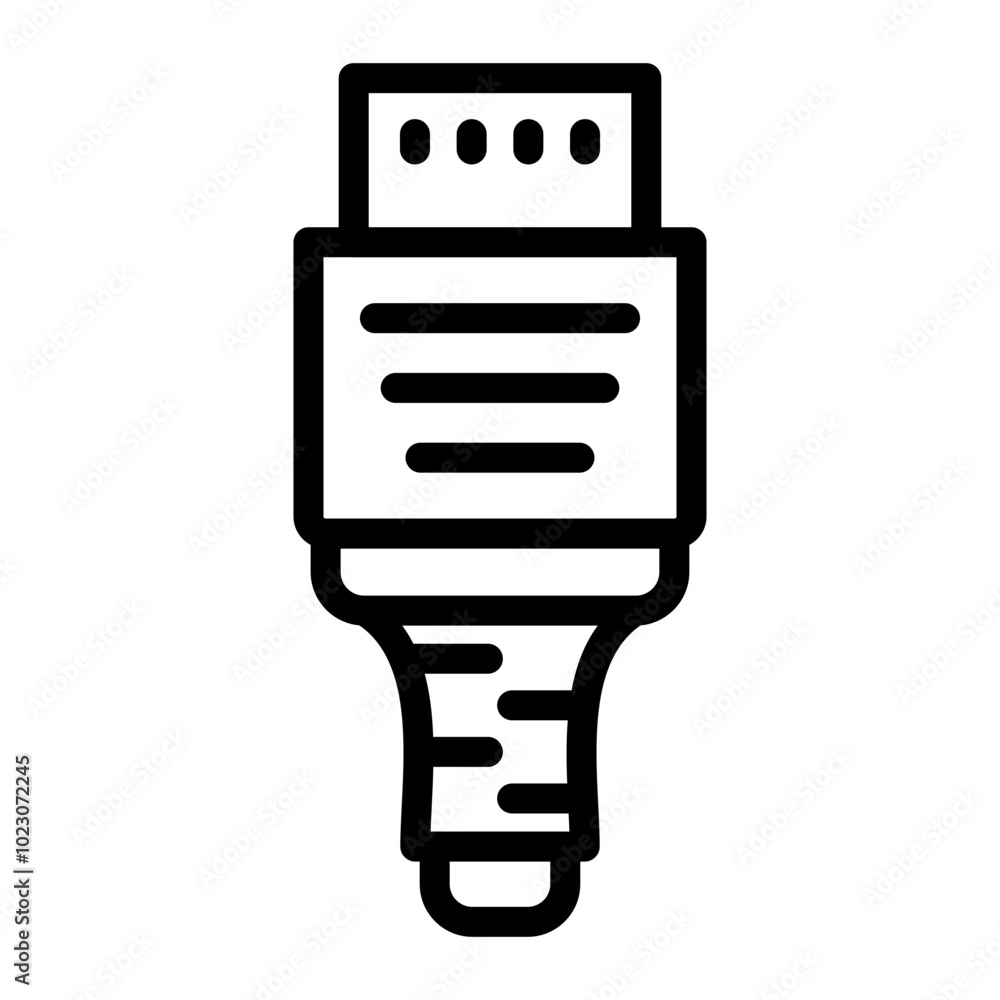 DisplayPort Connector Vector Design Icon Style DisplayPort Connector Vector Design Icon Style
