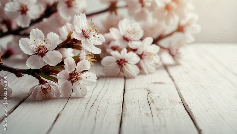 Fototapeta premium Close-up of cherry blossoms in full bloom