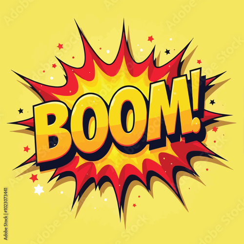 Boom Comic Text Speech Bubble Vector With The Text BOOM And Exclamation Mark Vector Illustration