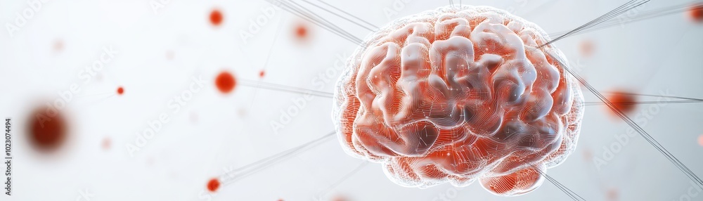 Bioengineered brain linked to global network systems, 3D illustration Bioengineered brain linked to global network systems, 3D illustration